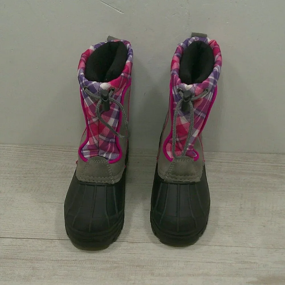 Sporto Purple Pink Plaid Frost G Snow Winter Duck Boots w/ Inserts Size 11